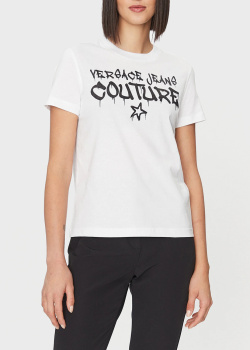 Белая футболка Versace Jeans Couture с принтом, фото